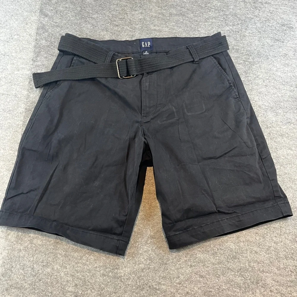 Gap Men Chino Shorts Black Casual Preppy 32 With Belt